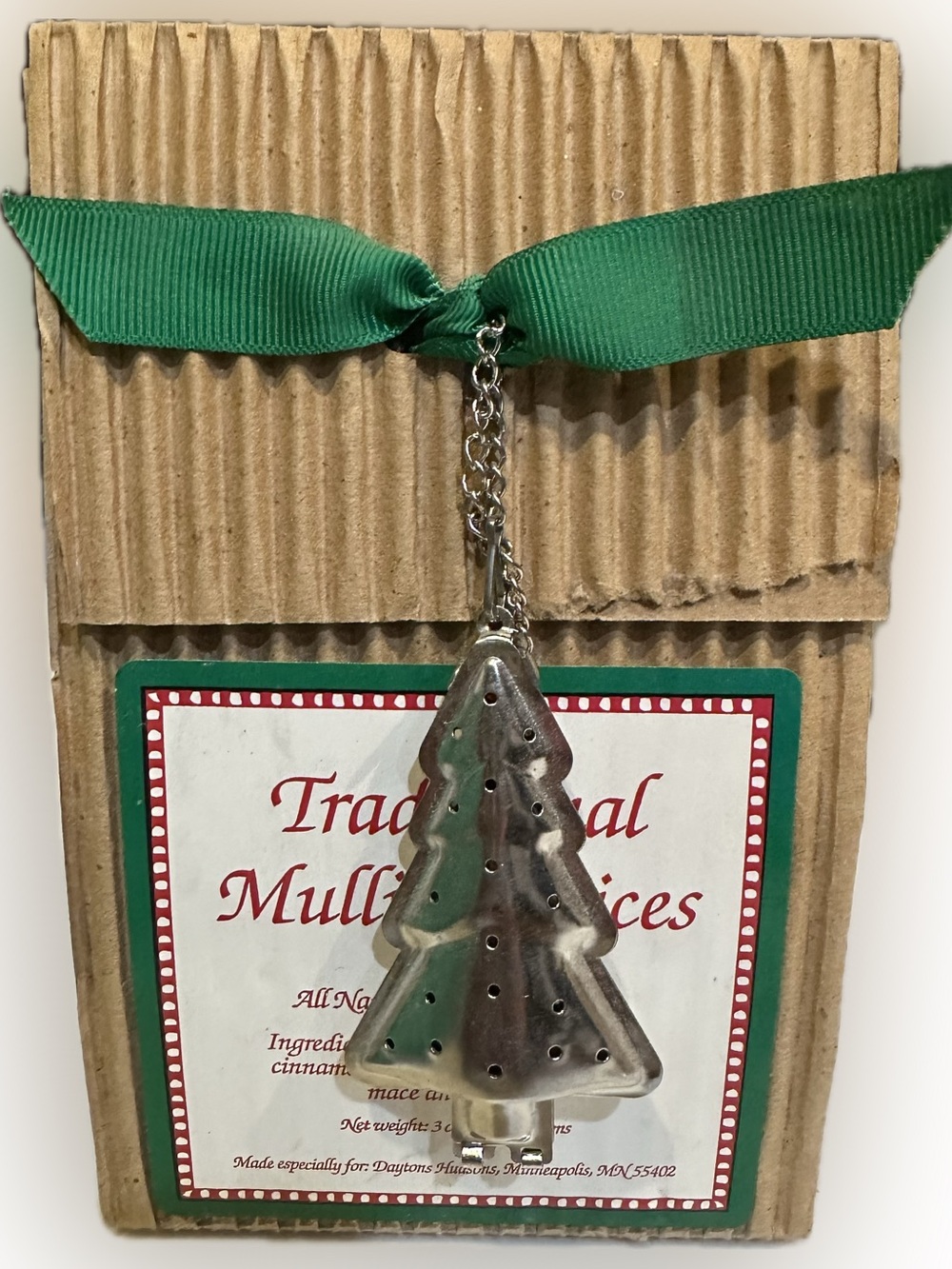 VTG TRADITIONAL MULLING SPICES STAINLESS CHRISTMAS TREE TEA SPICE INFUSER CIDER